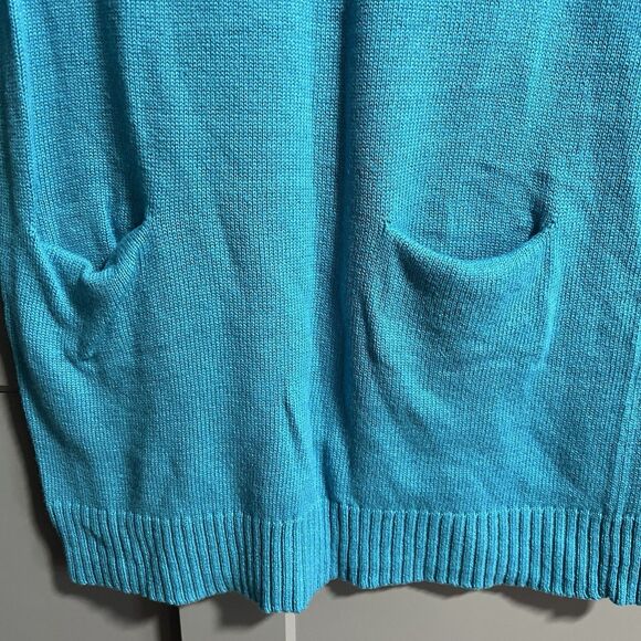 Express Design Studio Women Long Sleeve Tunic V-Neck Sweater Blue Small Academia - Picture 2 of 6